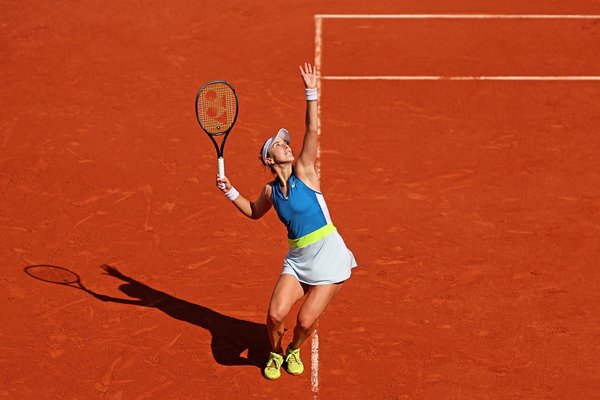 Belinda Bencic Switzerland serves French Open Roland Garros Paris 2023