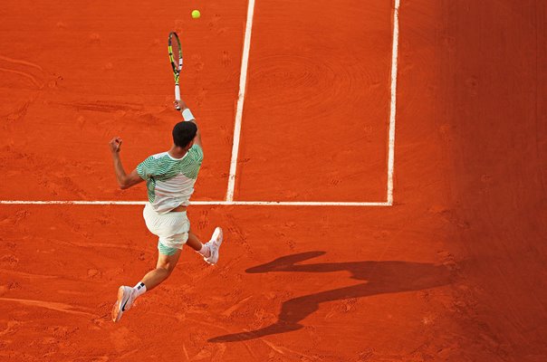 Carlos Alcaraz Spain forehand French Open Roland Garros Paris 2023