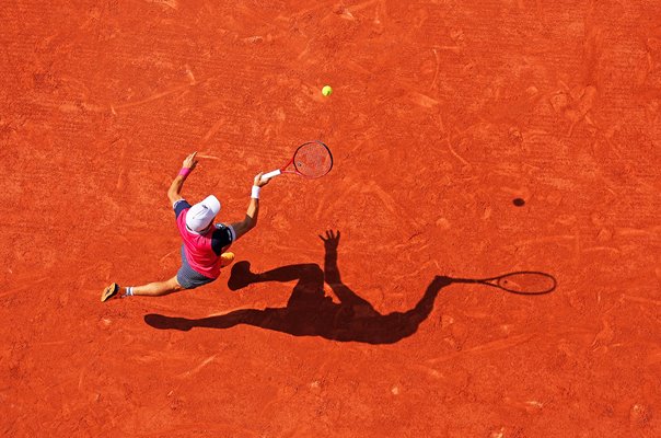 Radu Albot Moldova running forehand French Open 2023