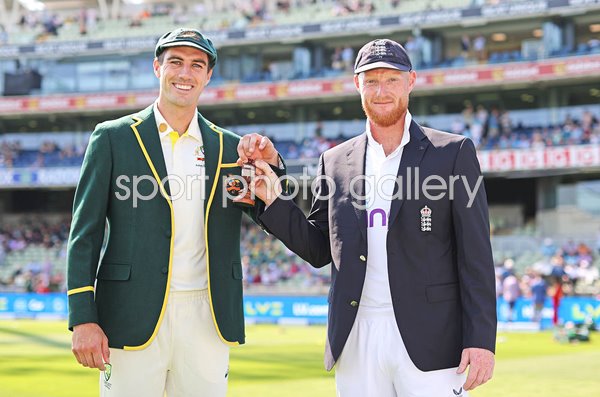 Pat Cummins Australia & Ben Stokes England 1st Test Match Edgbaston Ashes 2023