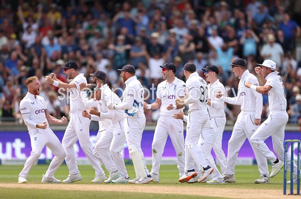 Ben Stokes England celebrates Steve Smith wicket Edgbaston Ashes 2023