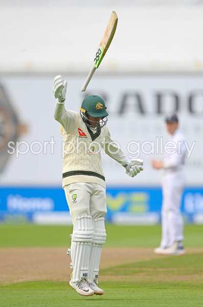 Usman Khawaja Australia celebrates v England Edgbaston Ashes 2023