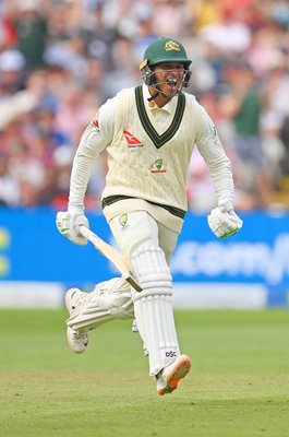 Usman Khawaja Australia celebrates century v England Edgbaston Ashes 2023