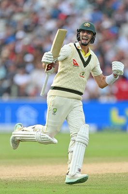 Pat Cummins celebrates winning moment Edgbaston Ashes 2023