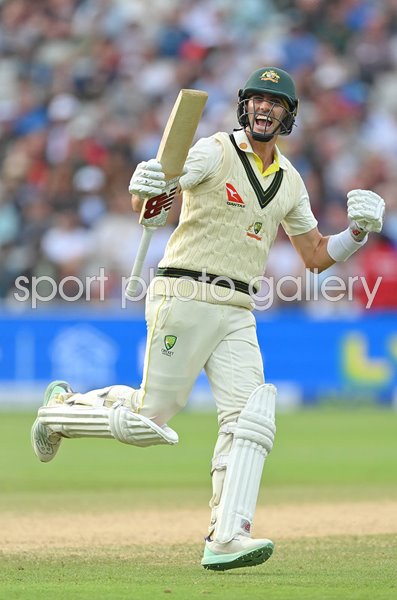 Pat Cummins celebrates winning moment Edgbaston Ashes 2023