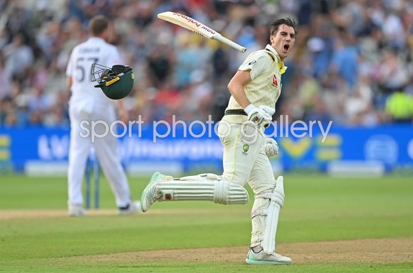 Pat Cummins celebrates Edgbaston Test win Ashes 2023