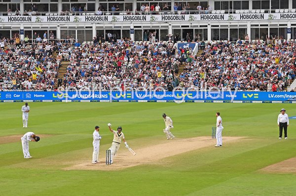 Pat Cummins Australia celebrates winning run Edgbaston Ashes 2023
