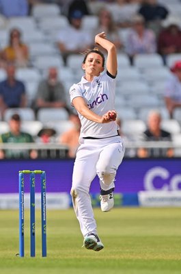 Kate Cross England bowls v Australia Women's Ashes Test Trent Bridge 2023