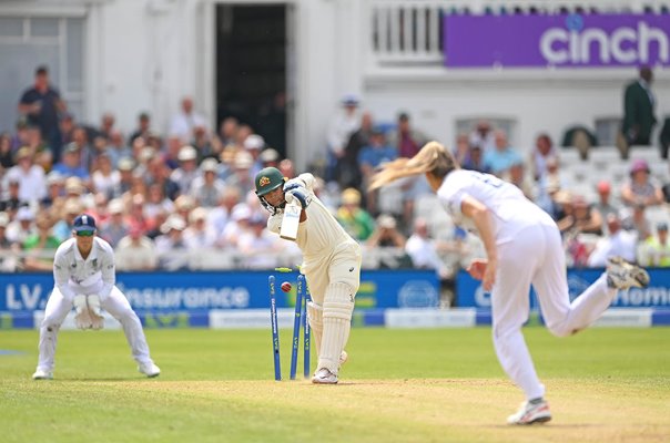 Lauren Bell England bowls Alana King Australia Women's Ashes Test 2023