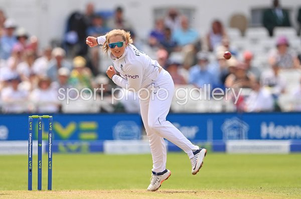 Sophie Ecclestone England bowls v Australia Women's Ashes Test Trent Bridge 2023
