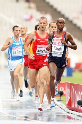 Mo Farah 10000m action in Barcelona