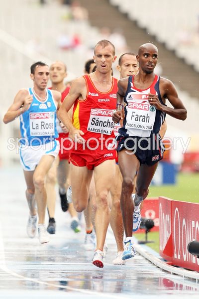 Mo Farah 10000m action in Barcelona