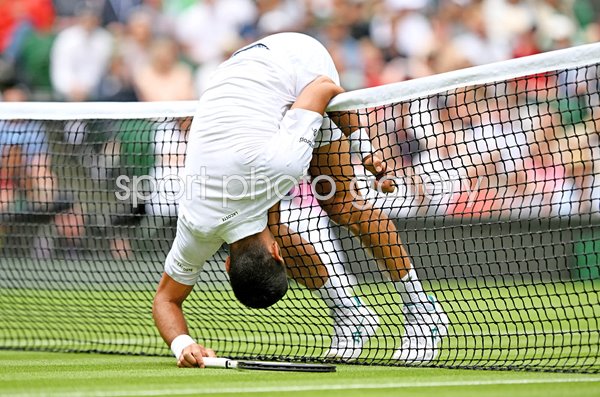 Novak Djokovic Serbia Net Tangle Wimbledon 2023