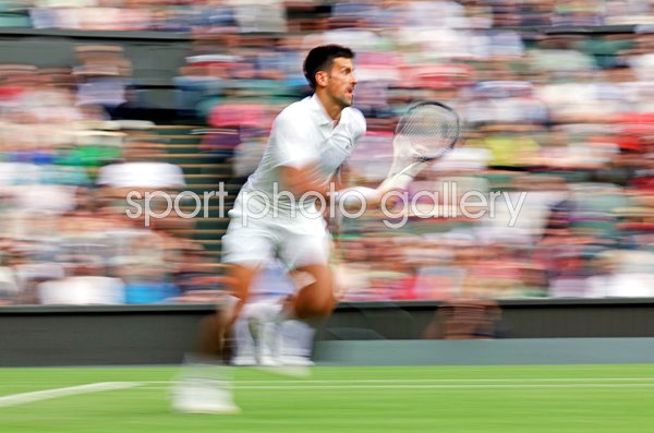 Novak Djokovic Serbia Blur Effect Running Forehand Wimbledon 2023