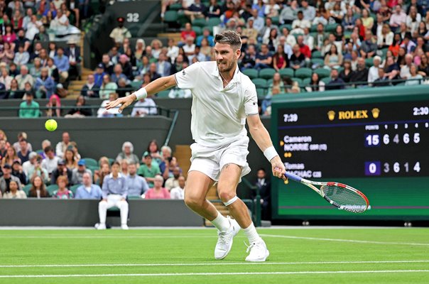 Cameron Norrie Great Britain forehand Centre Court Wimbledon 2023