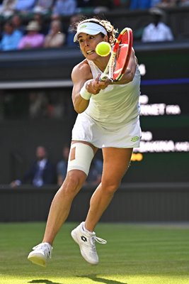 Alize Cornet France backhand v Elena Rybakina Wimbledon 2023