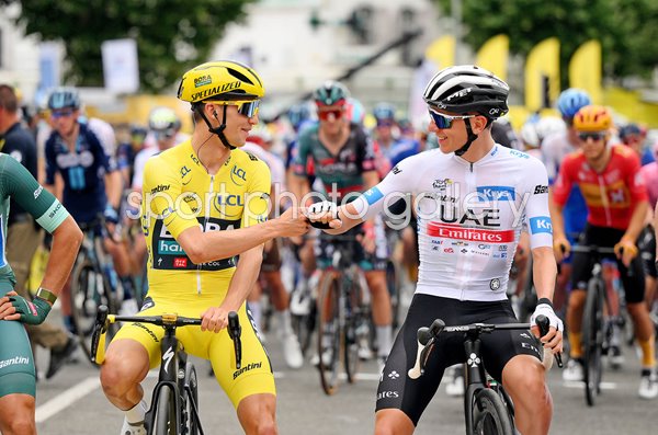Jai Hindley Australia & Tadej Pogacar Slovenia Stage 6 Tour de France 2023 