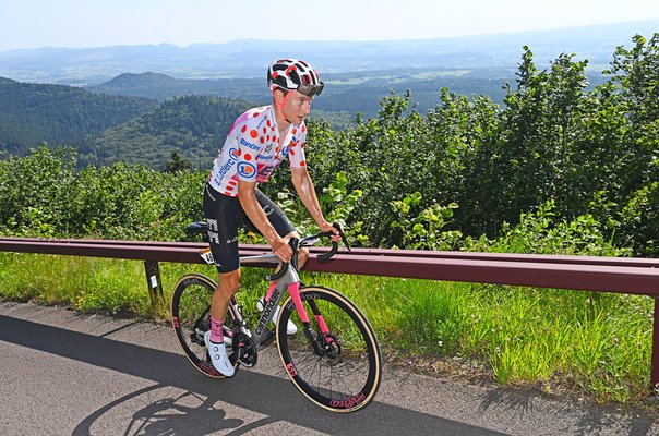 Neilson Powless USA Polka Dot Mountain Jersey Stage 9 Tour de France 2023  