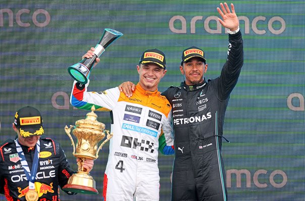 Lando Norris and Lewis Hamilton Great Britain Podium British F1 Grand Prix 2023