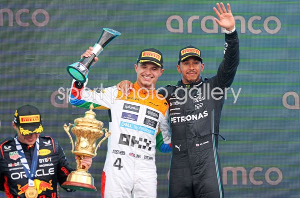 Lando Norris and Lewis Hamilton Great Britain Podium British F1 Grand Prix 2023