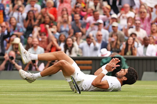 Carlos Alcaraz Spain Winning Moment Wimbledon Final 2023