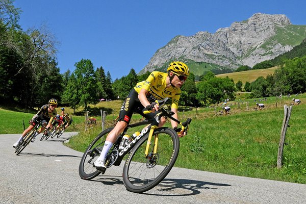 Jonas Vingegaard of Denmark descends Stage 15 Tour de France 2023