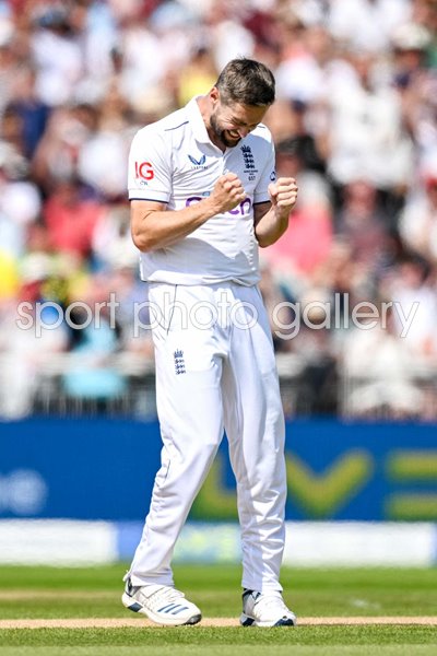 Chris Woakes England celebrates 5 wickets v Australia Old Trafford Ashes 2023