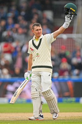 Marnus Labuschagne Australia celebrates century Old Trafford Ashes 2023