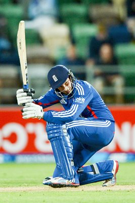 Joe Root Scoop Shot v New Zealand ODI Napier 2013