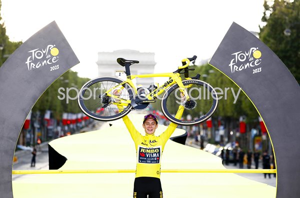 Jonas Vingegaard Denmark Tour de France Winner Podium Paris 2023