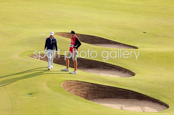 Brian Harman USA 18th hole bunkers Royal Liverpool GC Hoylake British Open 2023