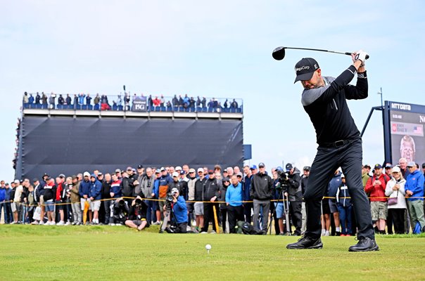 Brian Harman USA drives 5th Hole Royal Liverpool GC Hoylake British Open 2023