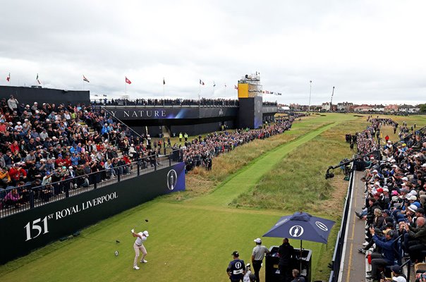 Rory McIlroy Northern Ireland drives 1st tee Day 3 British Open Hoylake 2023