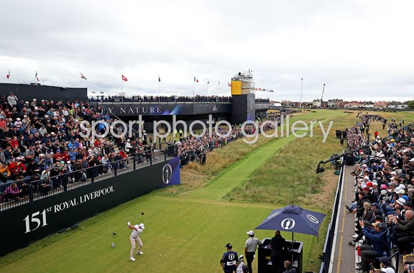 Rory McIlroy Northern Ireland drives 1st tee Day 3 British Open Hoylake 2023