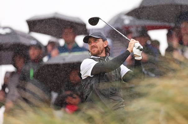 Tommy Fleetwood England drives 14th hole Day 4 British Open Hoylake 2023