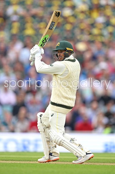 Usman Khawaja Australia bats v England 5th Ashes Test Oval 2023