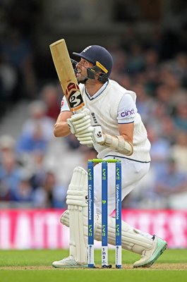 Mark Wood England hooks v Australia 5th Ashes Test Oval 2023