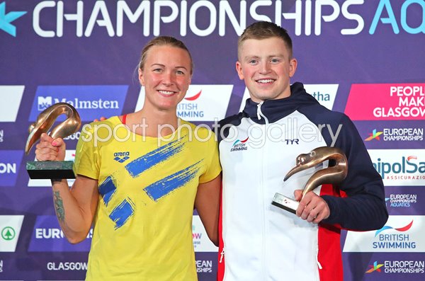 Swimming Superstars Sarah Sjostrom Sweden & Adam Peaty Great Britain Glasgow 2018