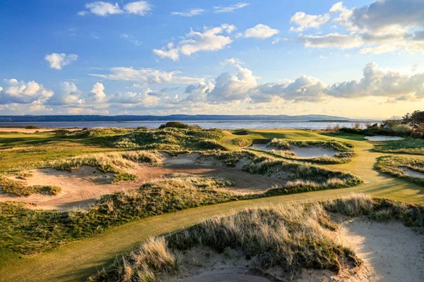 View from par 3 15th tee Royal Liverpool Golf Club Hoylake 2021