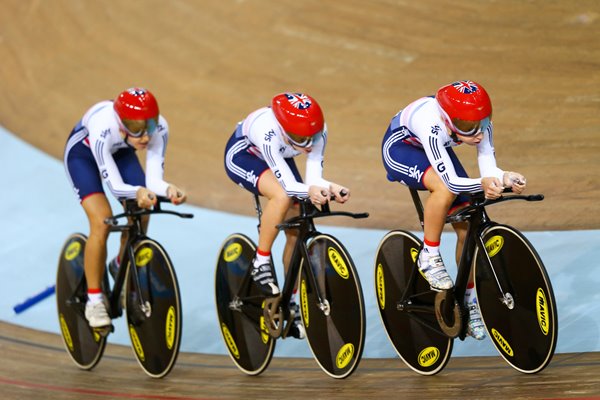 Laura Trott, Elinor Barker and Dani King Team Pursuit Gold 2013