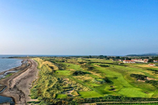 Aerial view 3rd 4th & 5th holes Ailsa Course Turnberry 2021
