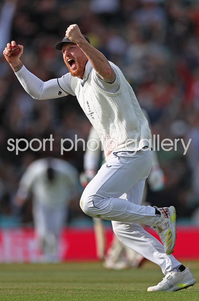 Ben Stokes England celebrates catch v Pat Cummins Australia Ashes Oval 2023