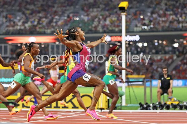 Sha'Carri Richardson USA wins 100m Gold World Athletics Budapest 2023