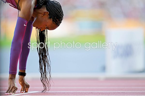 Dalilah Muhammad USA 400m Hurldes start World Athletics Budapest 2023