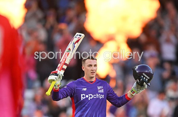 Harry Brook Northern Superchargers celebrates 100 v Welsh Fire The Hundred 2023