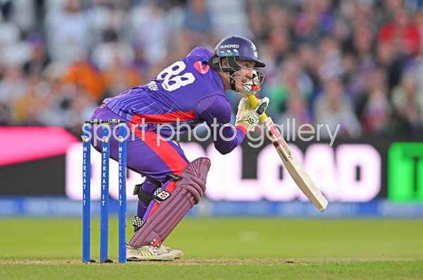Harry Brook Northern Superchargers bats v Welsh Fire The Hundred 2023