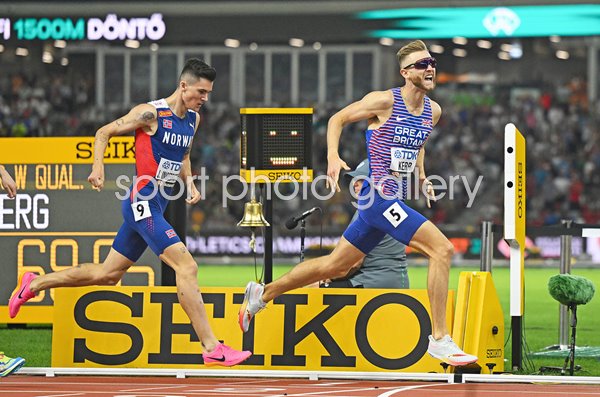 Josh Kerr Great Britain beats Jakob Ingebrigtsen Norway 1500m Final World Athletics 2023