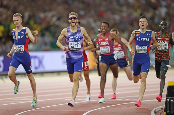 Josh Kerr Great Britain wins 1500m World Athletics Budapest 2023