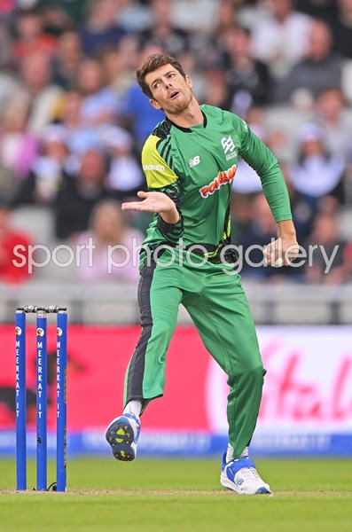 Mitchell Santner Southern Brave bowls v Manchester Originals The Hundred 2023