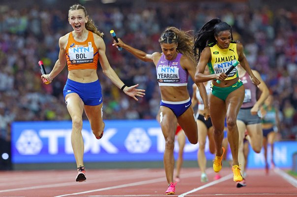 Femke Bol anchors Netherlands to 4x400m Relay Gold World Athletics Budapest 2023